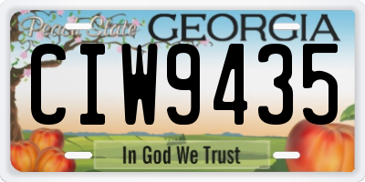 GA license plate CIW9435