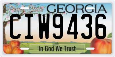 GA license plate CIW9436