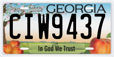 GA license plate CIW9437