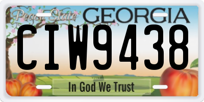 GA license plate CIW9438