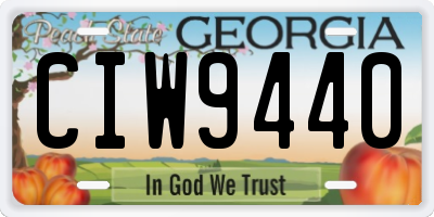 GA license plate CIW9440