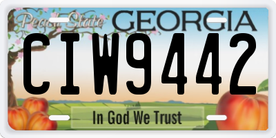 GA license plate CIW9442