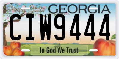 GA license plate CIW9444