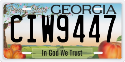 GA license plate CIW9447