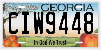 GA license plate CIW9448