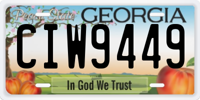 GA license plate CIW9449
