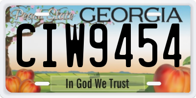 GA license plate CIW9454