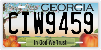 GA license plate CIW9459