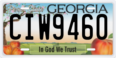 GA license plate CIW9460