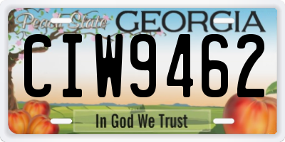 GA license plate CIW9462