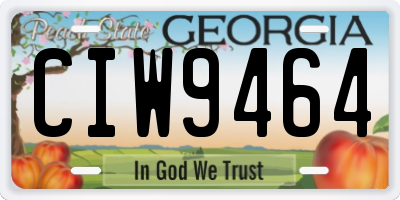 GA license plate CIW9464