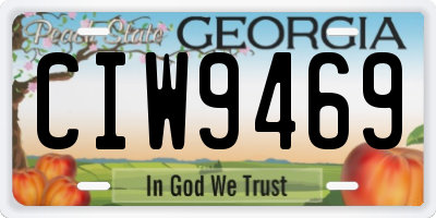 GA license plate CIW9469