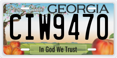 GA license plate CIW9470