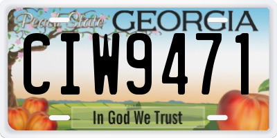 GA license plate CIW9471
