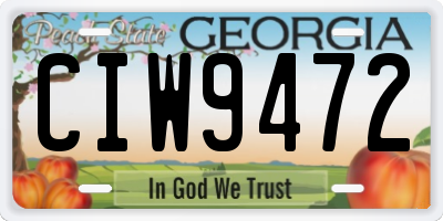 GA license plate CIW9472