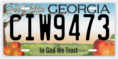 GA license plate CIW9473