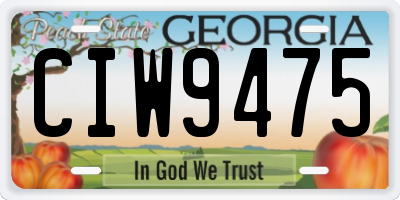 GA license plate CIW9475