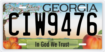GA license plate CIW9476