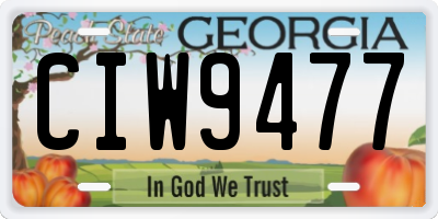 GA license plate CIW9477