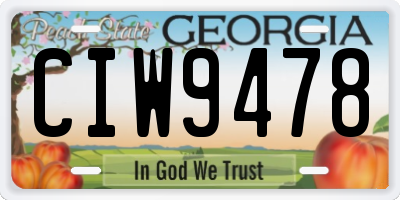 GA license plate CIW9478