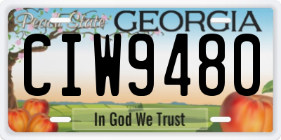 GA license plate CIW9480