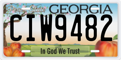 GA license plate CIW9482
