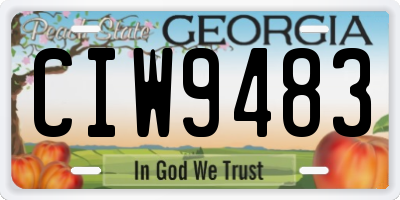 GA license plate CIW9483