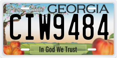GA license plate CIW9484