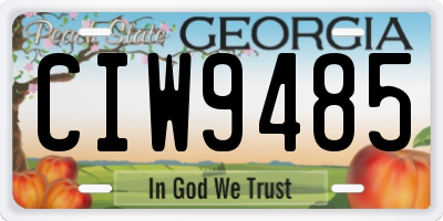 GA license plate CIW9485