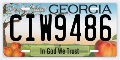 GA license plate CIW9486