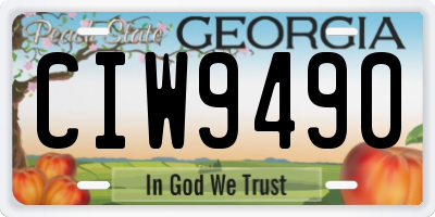 GA license plate CIW9490