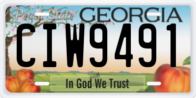 GA license plate CIW9491