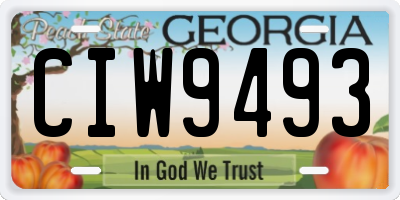 GA license plate CIW9493