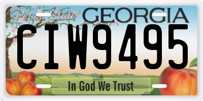 GA license plate CIW9495