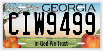 GA license plate CIW9499