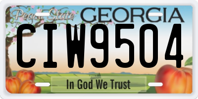 GA license plate CIW9504