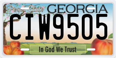 GA license plate CIW9505