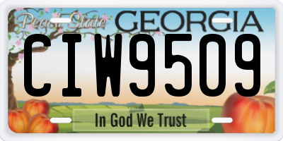 GA license plate CIW9509