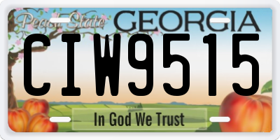 GA license plate CIW9515
