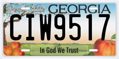 GA license plate CIW9517