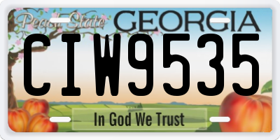 GA license plate CIW9535