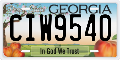GA license plate CIW9540