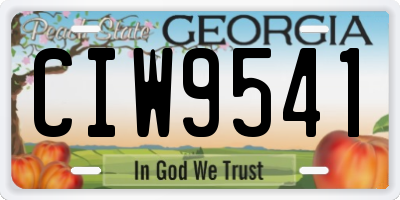 GA license plate CIW9541