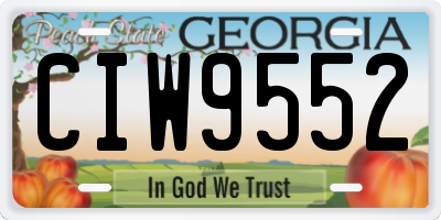 GA license plate CIW9552
