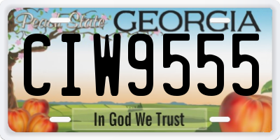GA license plate CIW9555