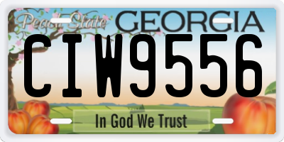 GA license plate CIW9556