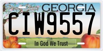 GA license plate CIW9557