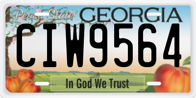 GA license plate CIW9564