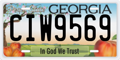 GA license plate CIW9569