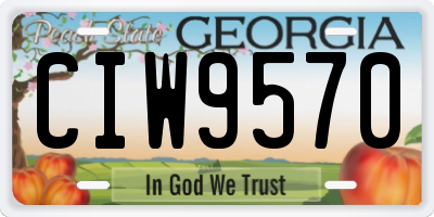 GA license plate CIW9570